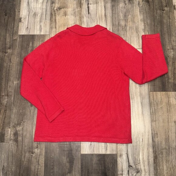 Vintage Bechamel Christmas Holiday Penguin Red Cardigan. Size Large - Picture 2 of 4